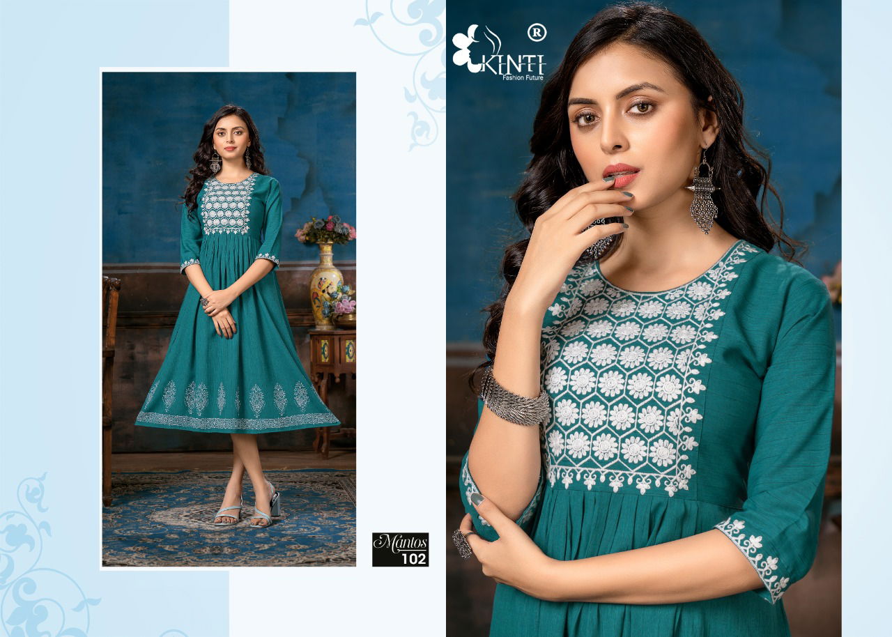 Kinti Mantos Designer Fancy Ethnic Wear Embroidery Kurti Collection